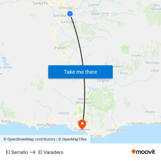 El Serrallo to El Varadero map