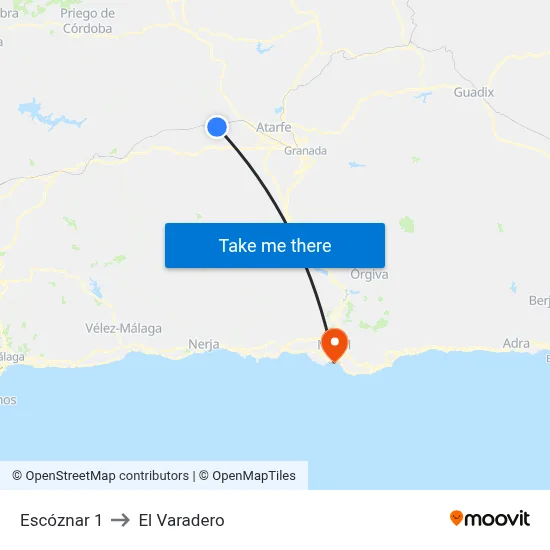 Escóznar 1 to El Varadero map