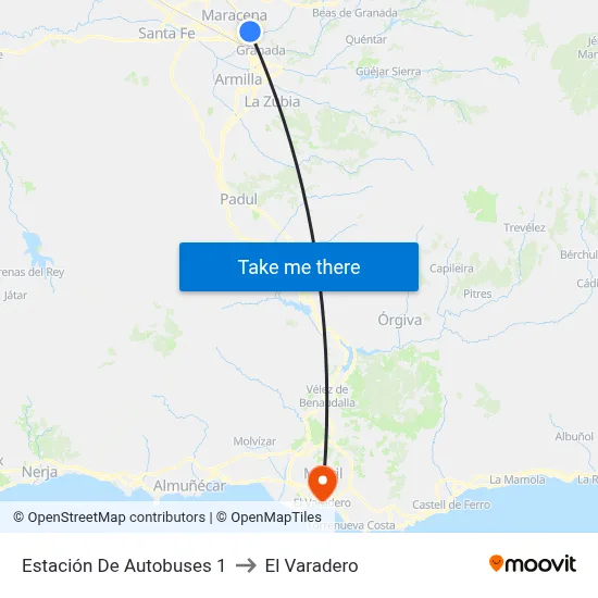 Estación De Autobuses 1 to El Varadero map