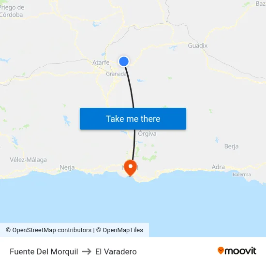 Fuente Del Morquil to El Varadero map
