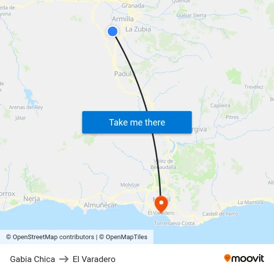 Gabia Chica to El Varadero map