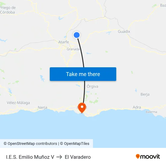 I.E.S. Emilio Muñoz V to El Varadero map