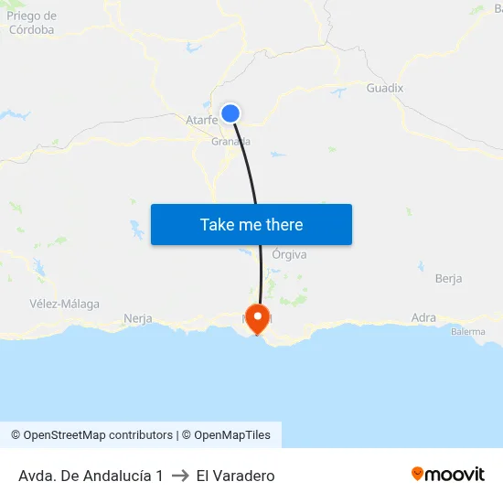 Avda. De Andalucía 1 to El Varadero map
