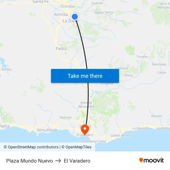 Plaza Mundo Nuevo to El Varadero map