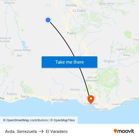 Avda. Serrezuela to El Varadero map
