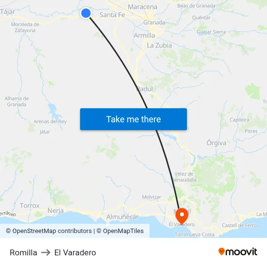 Romilla to El Varadero map