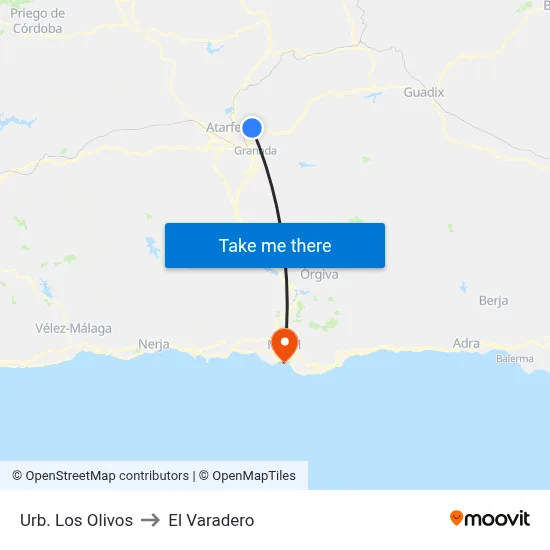 Urb. Los Olivos to El Varadero map