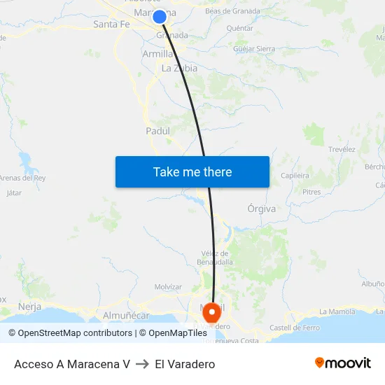 Acceso A Maracena V to El Varadero map