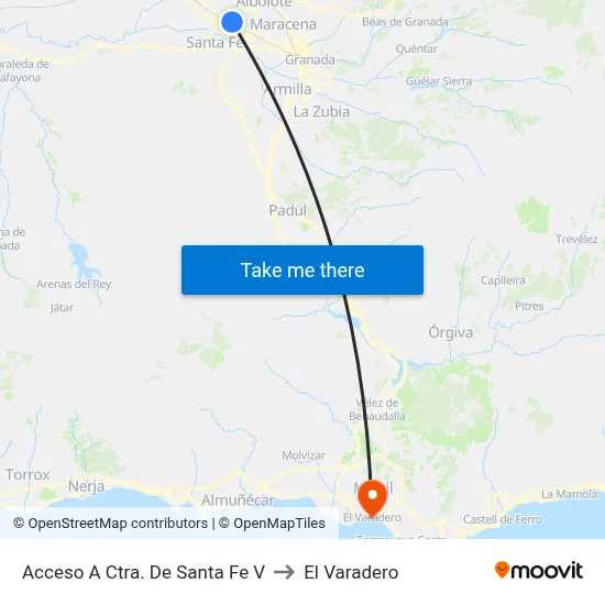 Acceso A Ctra. De Santa Fe V to El Varadero map