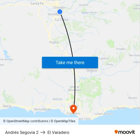 Andrés Segovia 2 to El Varadero map
