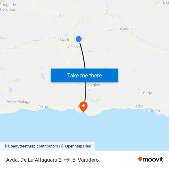 Avda. De La Alfaguara 2 to El Varadero map