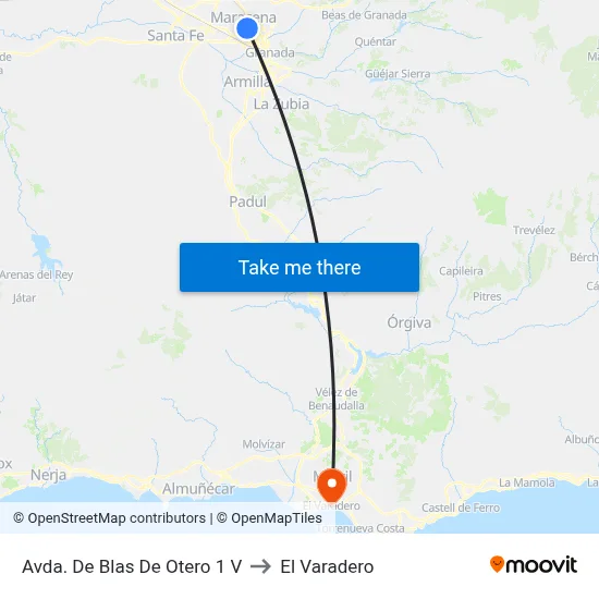 Avda. De Blas De Otero 1 V to El Varadero map