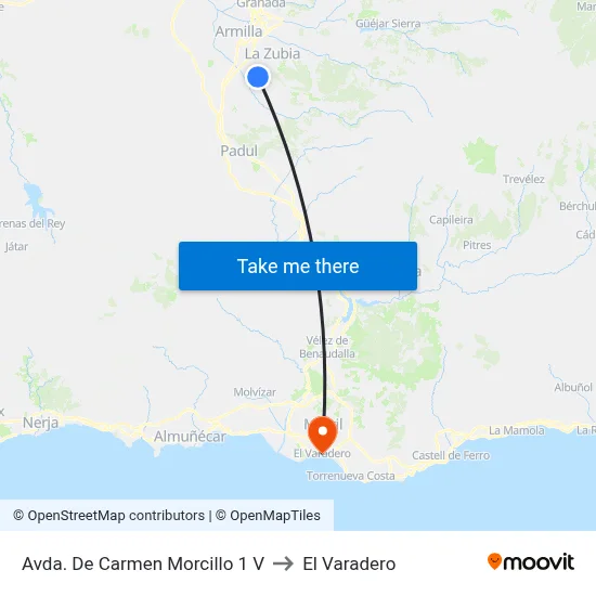 Avda. De Carmen Morcillo 1 V to El Varadero map