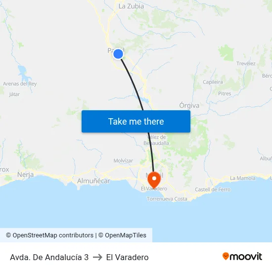 Avda. De Andalucía 3 to El Varadero map