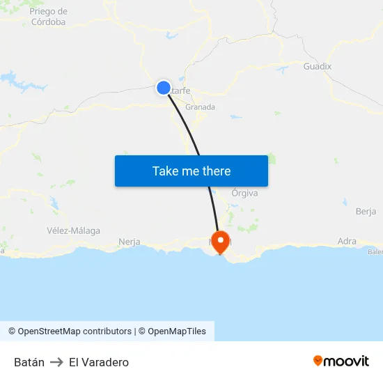 Batán to El Varadero map