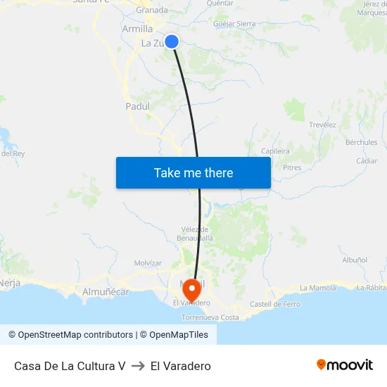 Casa De La Cultura V to El Varadero map