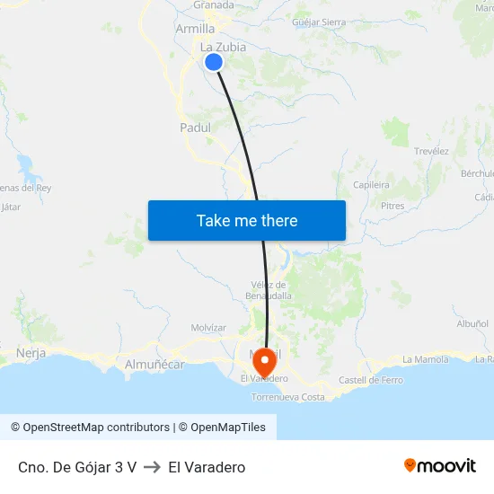 Cno. De Gójar 3 V to El Varadero map