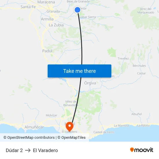 Dúdar 2 to El Varadero map