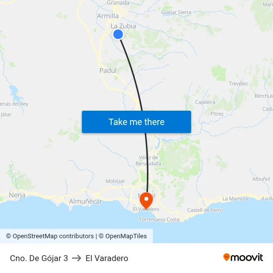 Cno. De Gójar 3 to El Varadero map