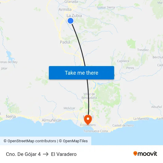 Cno. De Gójar 4 to El Varadero map