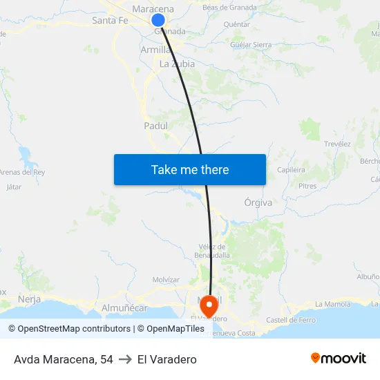 Avda Maracena, 54 to El Varadero map