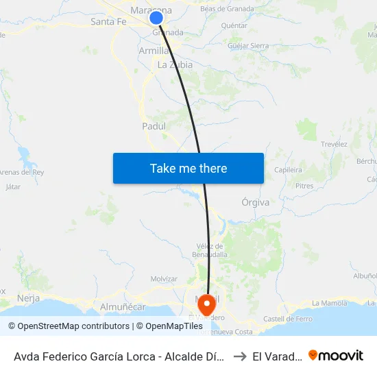 Avda Federico García Lorca - Alcalde Díaz Berbel to El Varadero map