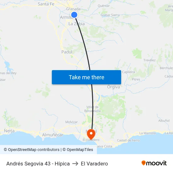 Andrés Segovia 43 - Hípica to El Varadero map