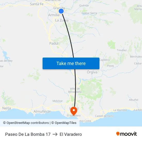 Paseo De La Bomba 17 to El Varadero map