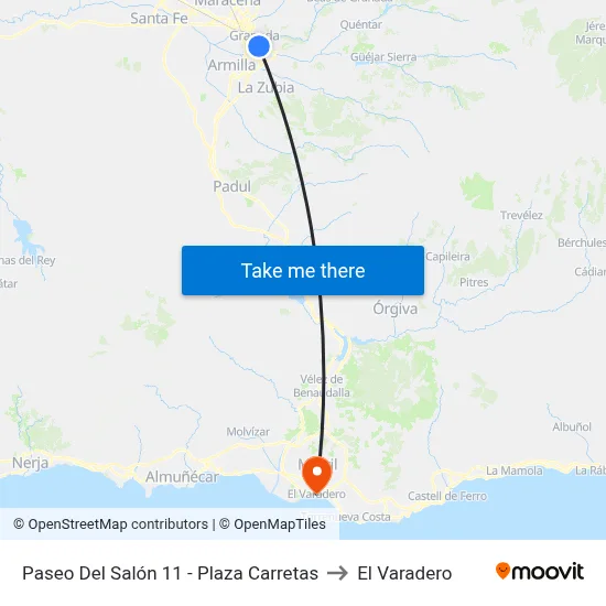 Paseo Del Salón 11 - Plaza Carretas to El Varadero map