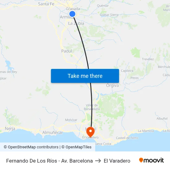 Fernando De Los Ríos - Av. Barcelona to El Varadero map