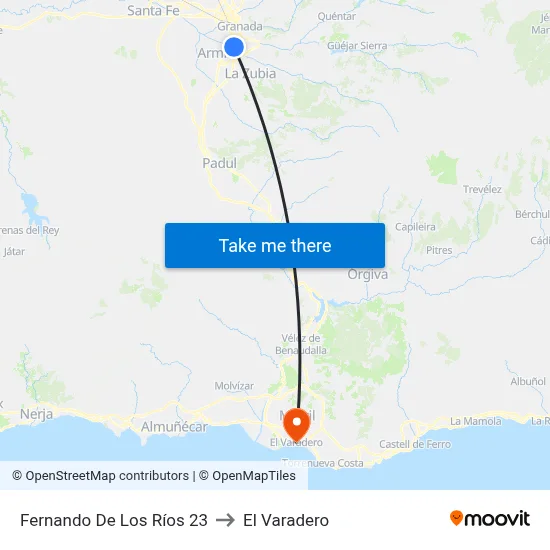 Fernando De Los Ríos 23 to El Varadero map