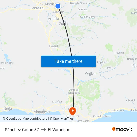 Sánchez Cotán 37 to El Varadero map