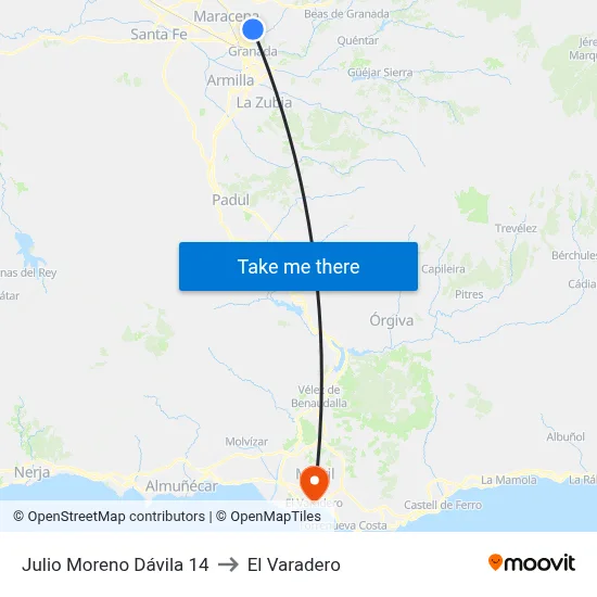 Julio Moreno Dávila 14 to El Varadero map