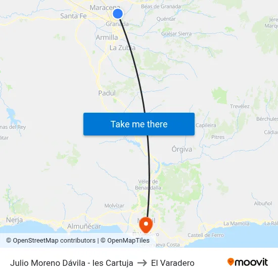 Julio Moreno Dávila - Ies Cartuja to El Varadero map