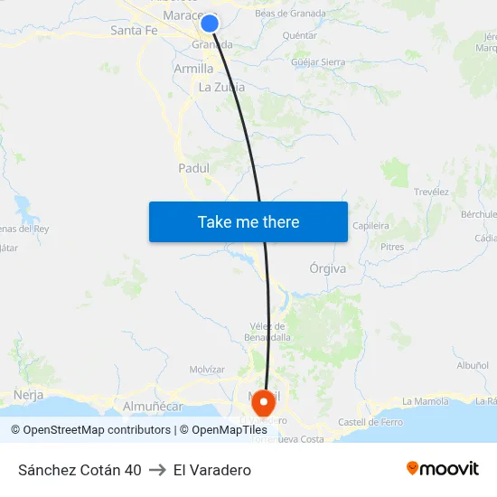 Sánchez Cotán 40 to El Varadero map