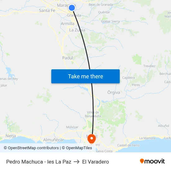 Pedro Machuca - Ies La Paz to El Varadero map