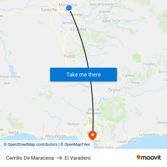 Cerrillo De Maracena to El Varadero map