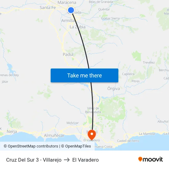 Cruz Del Sur 3 - Villarejo to El Varadero map