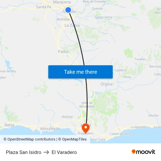 Plaza San Isidro to El Varadero map
