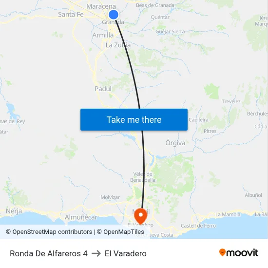 Ronda De Alfareros 4 to El Varadero map