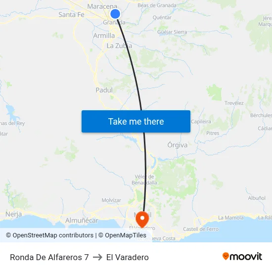 Ronda De Alfareros 7 to El Varadero map