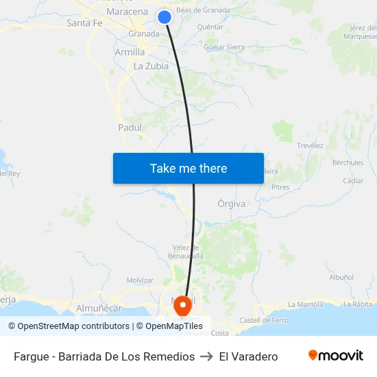 Fargue - Barriada De Los Remedios to El Varadero map