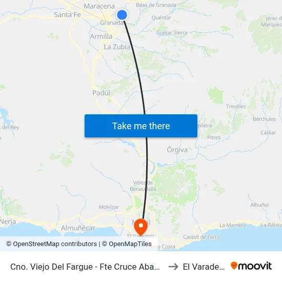 Cno. Viejo Del Fargue - Fte Cruce Abadía to El Varadero map