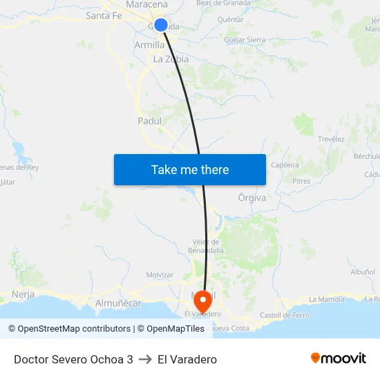 Doctor Severo Ochoa 3 to El Varadero map