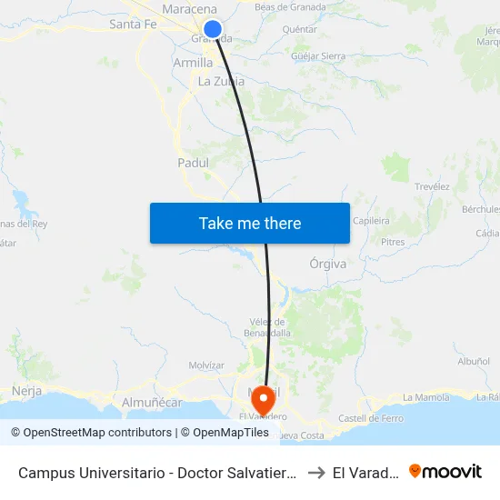 Campus Universitario - Doctor Salvatierra Fte 2 to El Varadero map