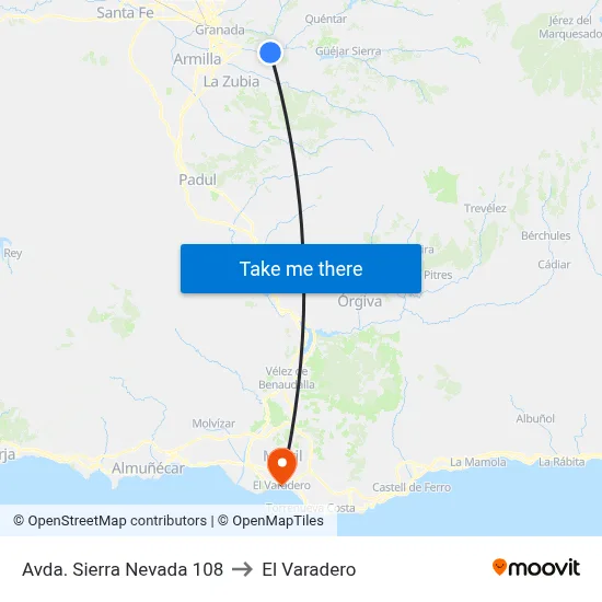 Avda. Sierra Nevada 108 to El Varadero map