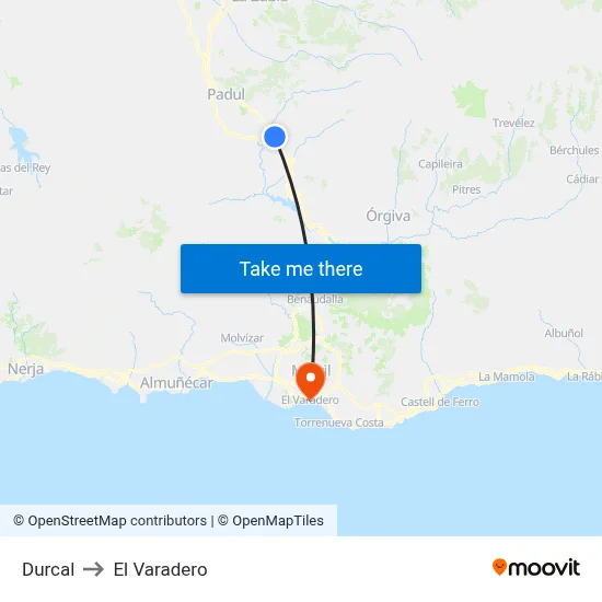 Durcal to El Varadero map
