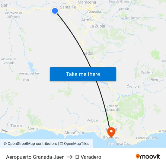 Aeropuerto Granada-Jaen to El Varadero map