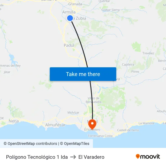 Polígono Tecnológico 1 Ida to El Varadero map