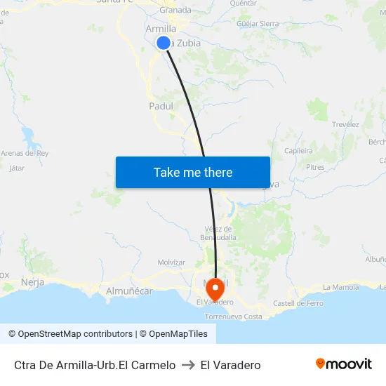 Ctra De Armilla-Urb.El Carmelo to El Varadero map